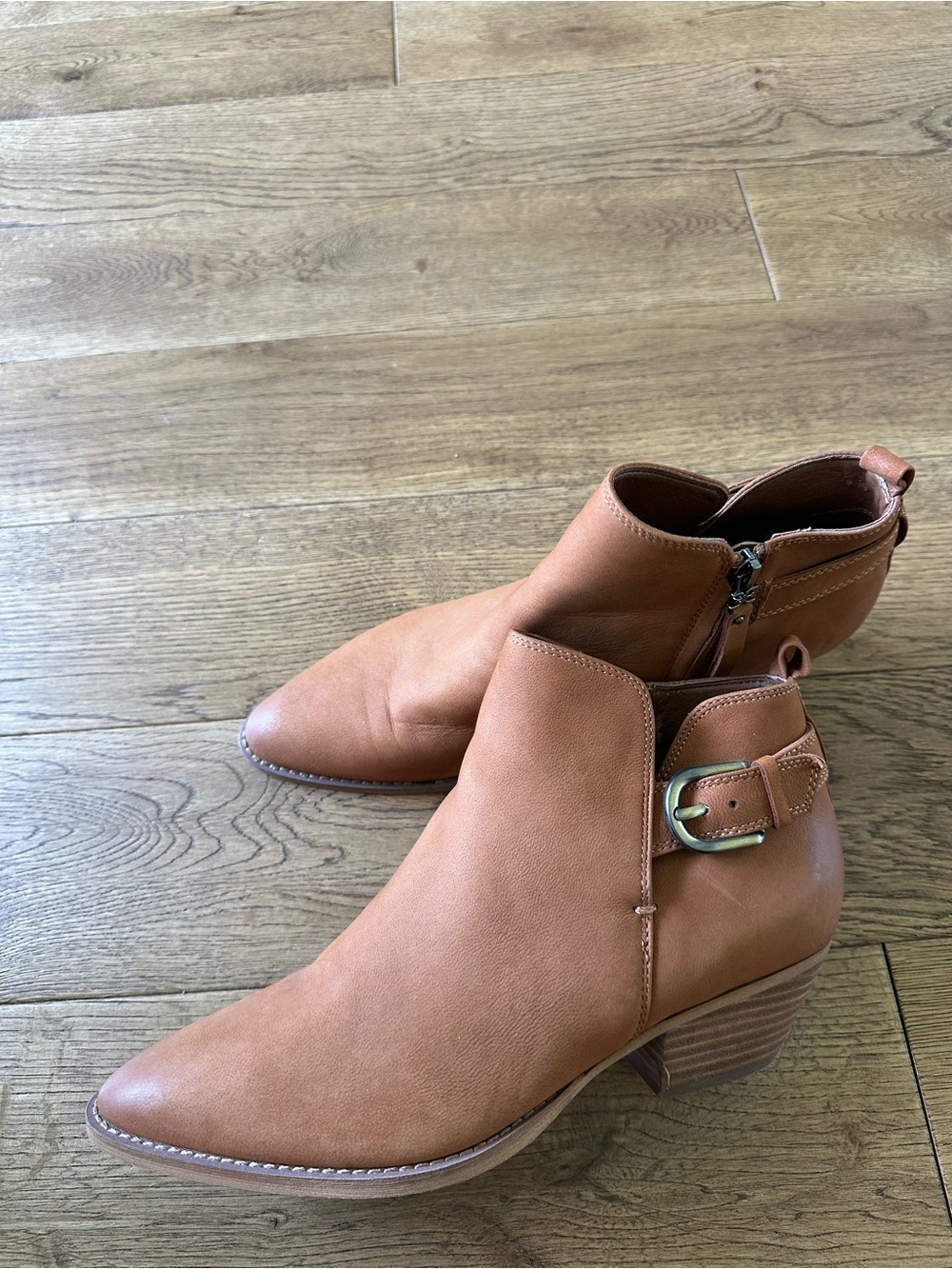 Sam Edelman Ankle Brown Leather Booties Shoes Sz 9.5